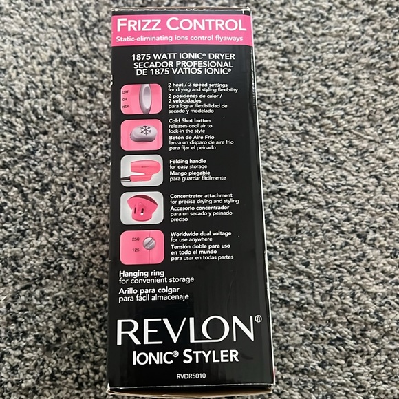 Revlon Ionic Styler Pink Frizz Control Compact Travel Size Hair Dryer - Picture 4 of 4